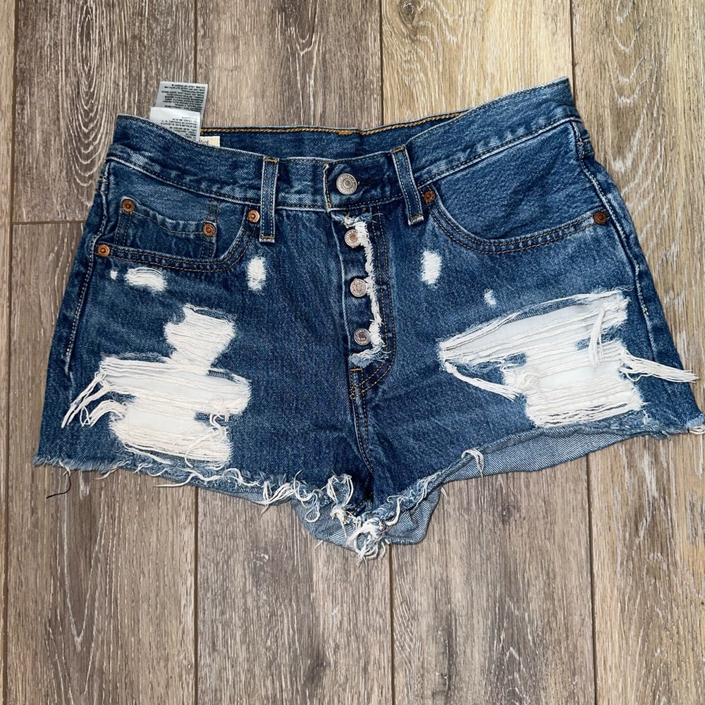 Levi’s Destroyed Denim Shorts
